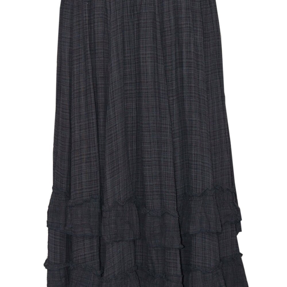 Free People FP One Brynn Maxi Skirt Smocked Tiered Ruffle Mid Rise Pull On S - Picture 5 of 6
